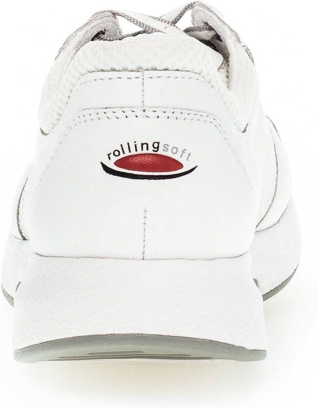 Gabor Rollingsoft Sneakers met sleehak met label aan de hiel vrijetijdsschoen lage schoen veterschoen