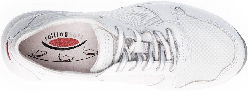 Gabor Rollingsoft Sneakers met sleehak met label aan de hiel vrijetijdsschoen lage schoen veterschoen