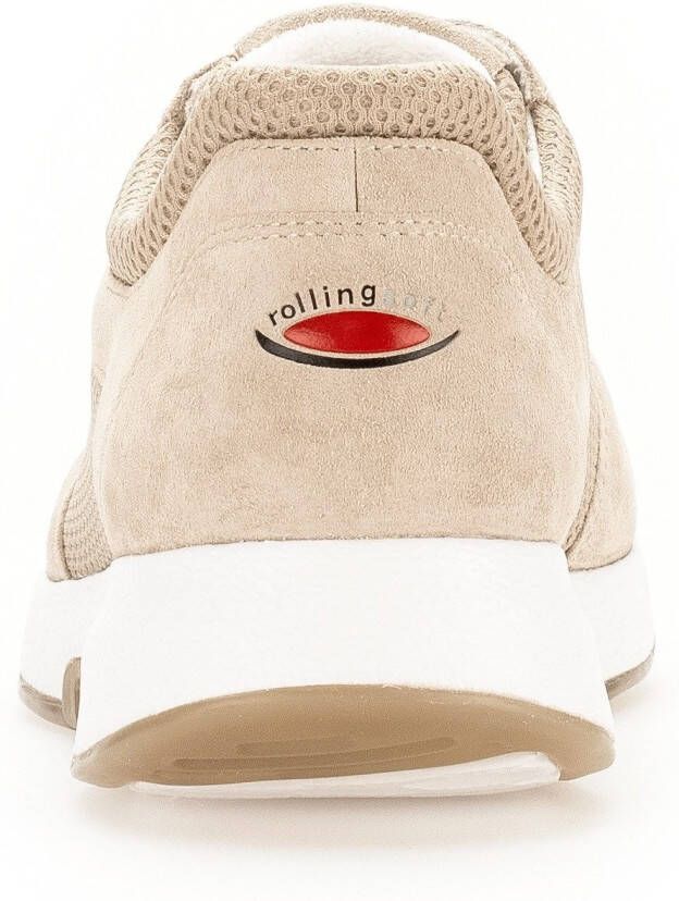 Gabor Rollingsoft Sneakers met sleehak vrijetijdsschoen lage schoen veterschoen in zomerse materiaalmix