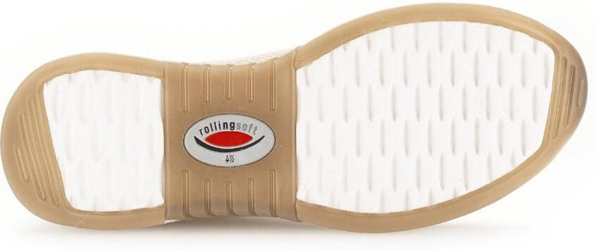 Gabor Rollingsoft Sneakers met sleehak vrijetijdsschoen lage schoen veterschoen in zomerse materiaalmix