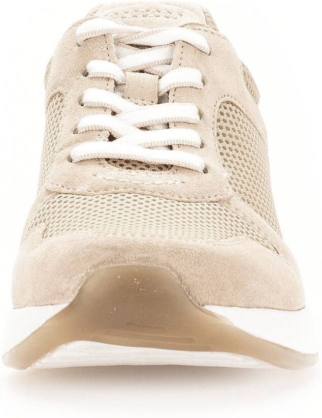 Gabor Rollingsoft Sneakers met sleehak vrijetijdsschoen lage schoen veterschoen in zomerse materiaalmix