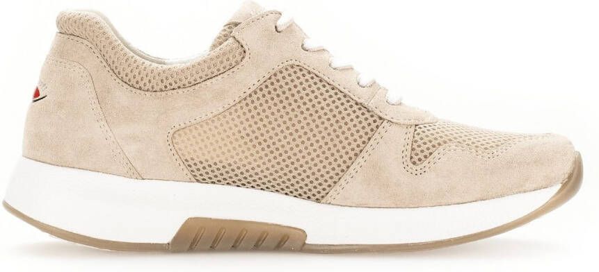 Gabor Rollingsoft Sneakers met sleehak vrijetijdsschoen lage schoen veterschoen in zomerse materiaalmix