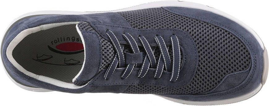 Gabor Rollingsoft Sneakers met sleehak vrijetijdsschoen lage schoen veterschoen logo op de hiel
