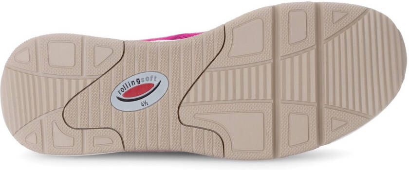 Gabor Rollingsoft Sneakers met sleehak vrijetijdsschoen lage schoen veterschoen logo op de hiel