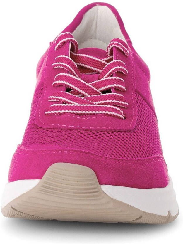 Gabor Rollingsoft Sneakers met sleehak vrijetijdsschoen lage schoen veterschoen logo op de hiel