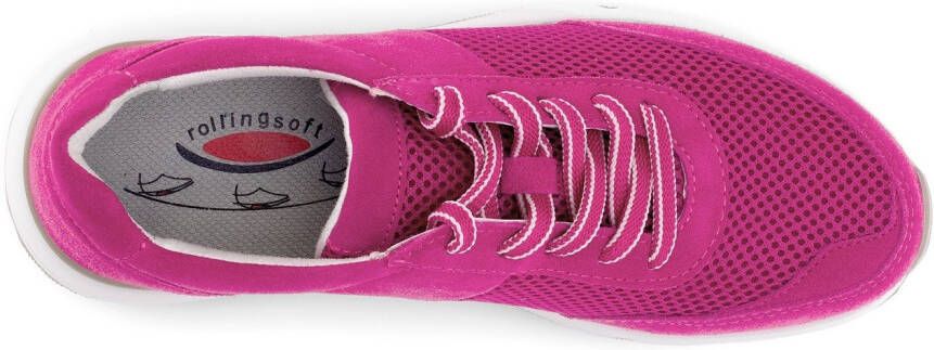 Gabor Rollingsoft Sneakers met sleehak vrijetijdsschoen lage schoen veterschoen logo op de hiel