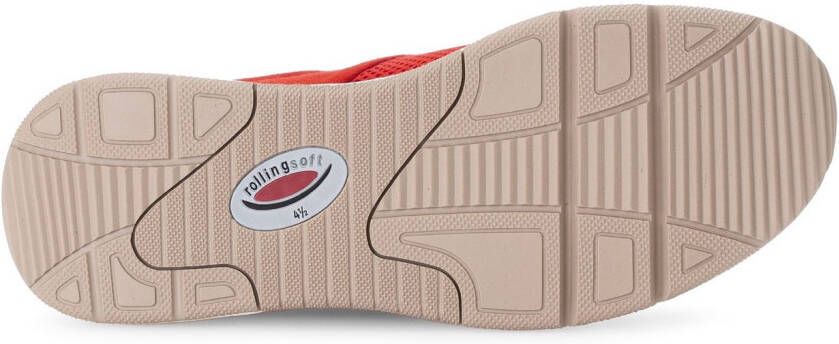 Gabor Rollingsoft Sneakers met sleehak vrijetijdsschoen lage schoen veterschoen logo op de hiel