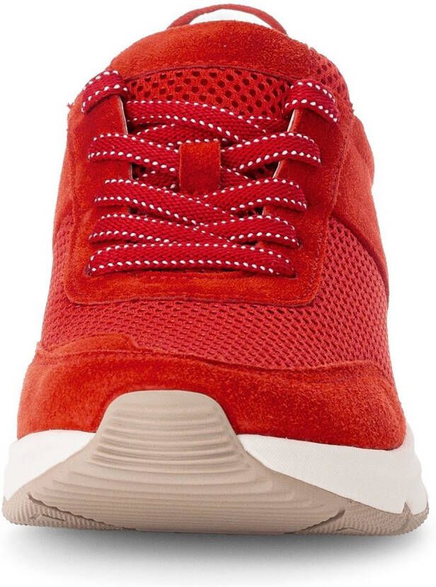 Gabor Rollingsoft Sneakers met sleehak vrijetijdsschoen lage schoen veterschoen logo op de hiel