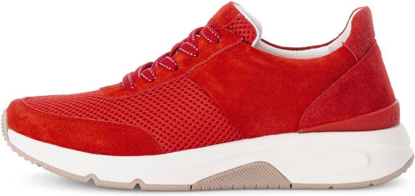 Gabor Rollingsoft Sneakers met sleehak vrijetijdsschoen lage schoen veterschoen logo op de hiel