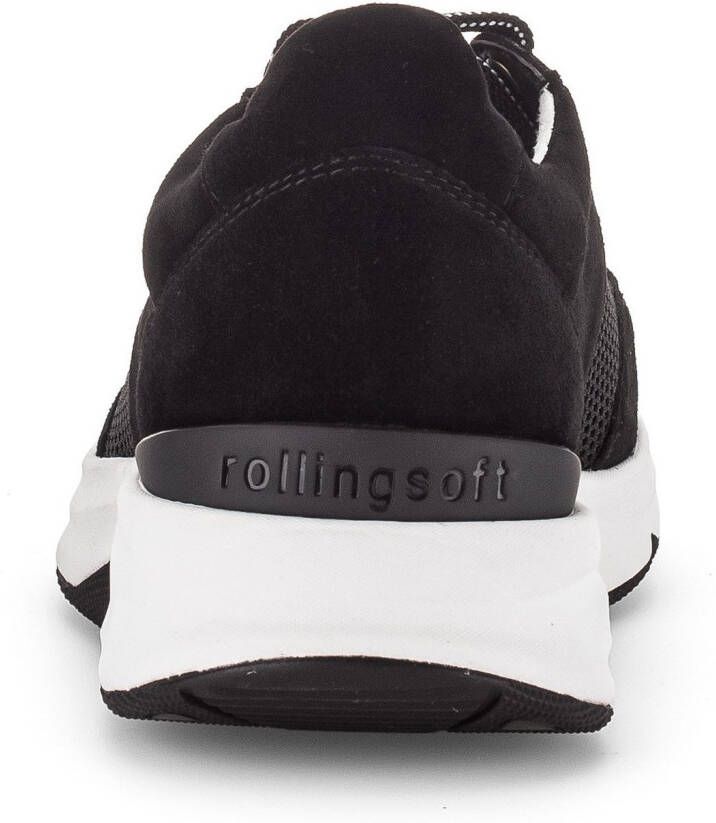 Gabor Rollingsoft Sneakers met sleehak vrijetijdsschoen lage schoen veterschoen logo op de hiel