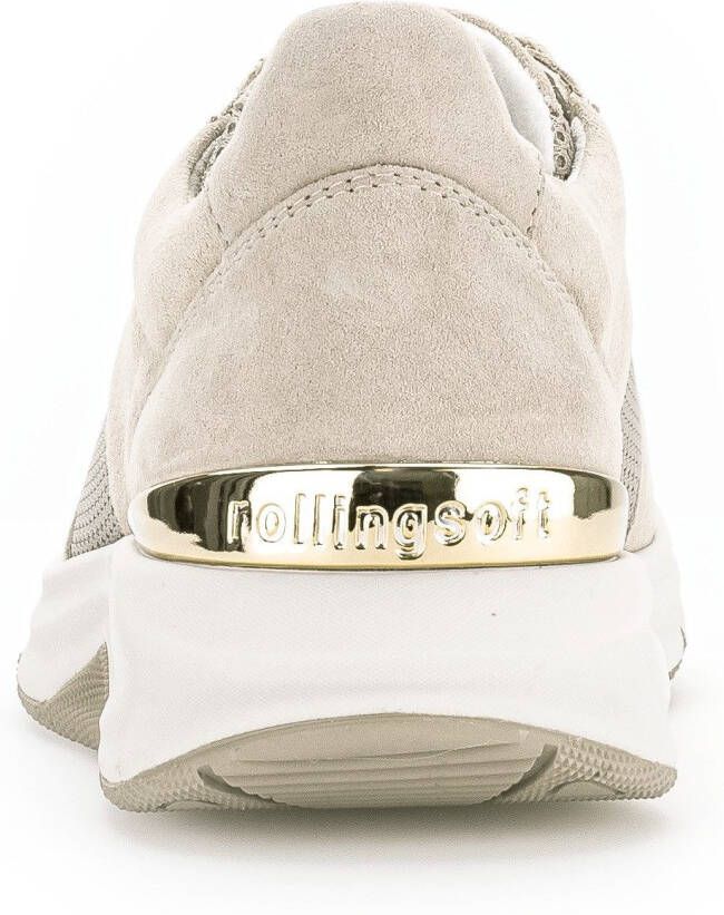 Gabor Rollingsoft Sneakers met sleehak vrijetijdsschoen lage schoen veterschoen logo op de hiel
