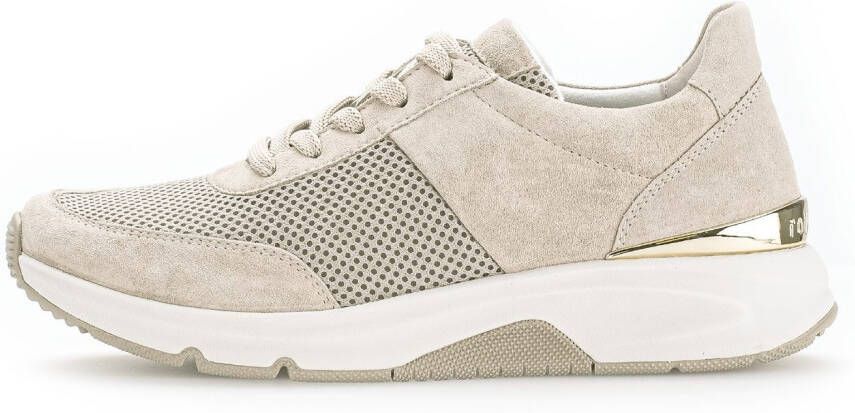 Gabor Rollingsoft Sneakers met sleehak vrijetijdsschoen lage schoen veterschoen logo op de hiel