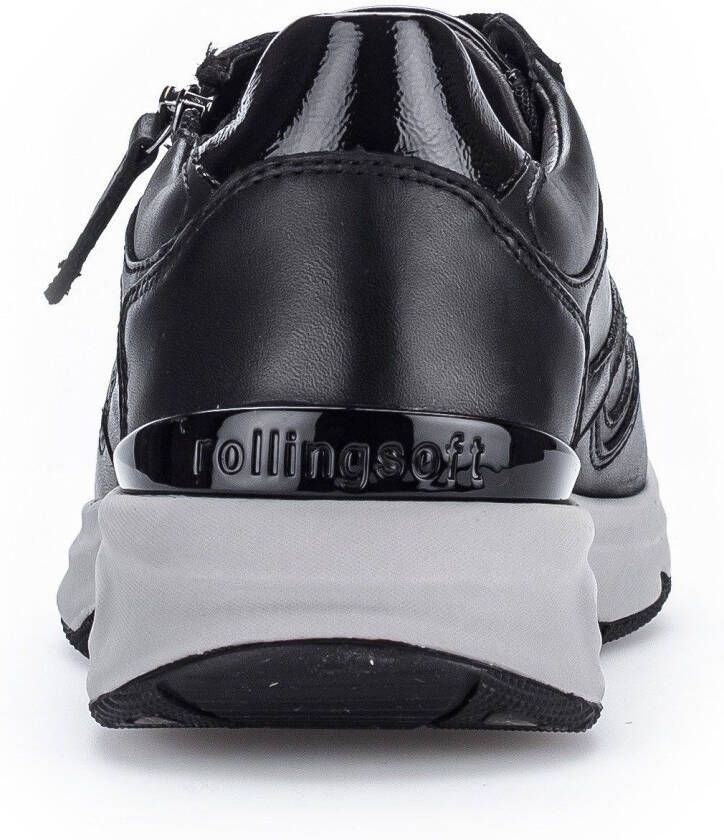 Gabor Rollingsoft Sneakers met sleehak vrijetijdsschoen lage schoen veterschoen logo op de hiel