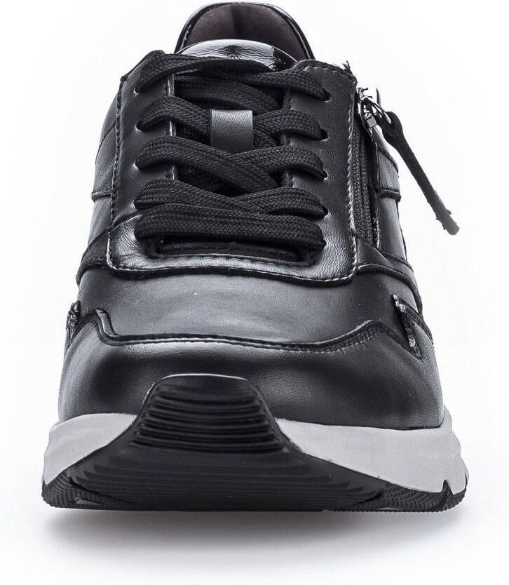 Gabor Rollingsoft Sneakers met sleehak vrijetijdsschoen lage schoen veterschoen logo op de hiel