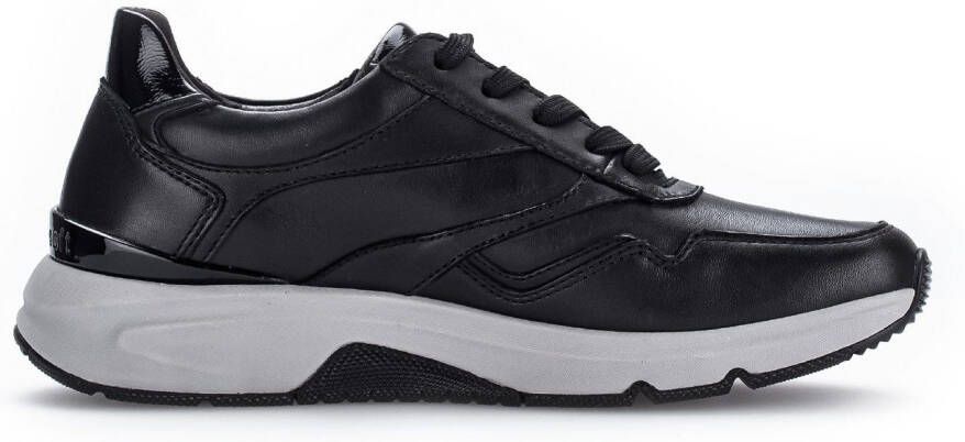 Gabor Rollingsoft Sneakers met sleehak vrijetijdsschoen lage schoen veterschoen logo op de hiel