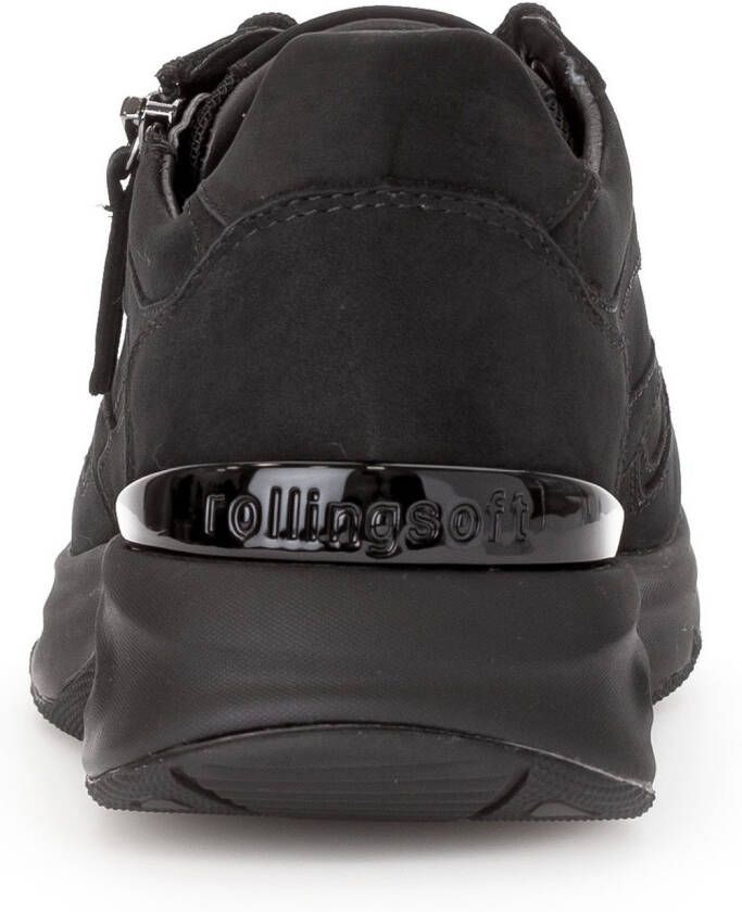 Gabor Rollingsoft Sneakers met sleehak vrijetijdsschoen lage schoen veterschoen logo op de hiel