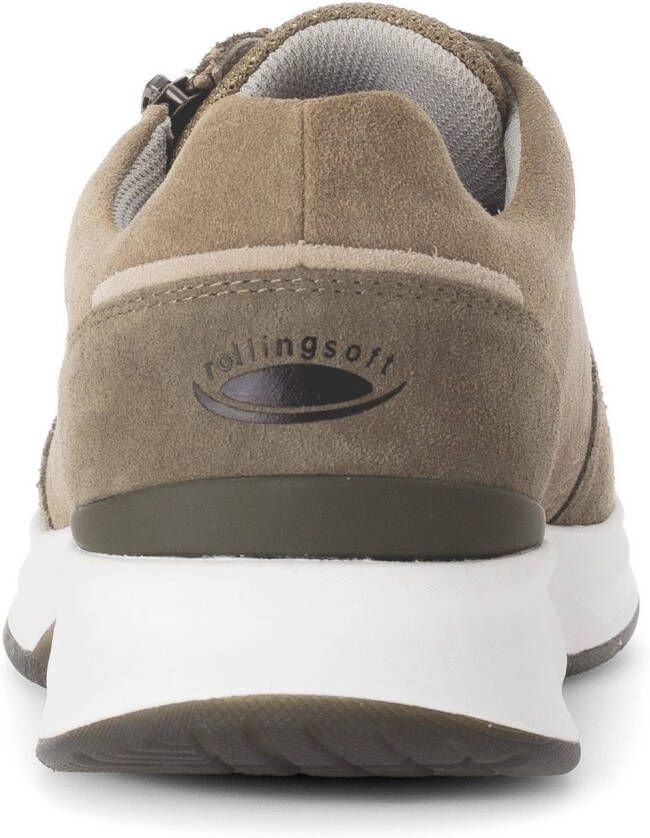 Gabor Rollingsoft Sneakers met sleehak vrijetijdsschoen lage schoen veterschoen met buitenrits g-breedte