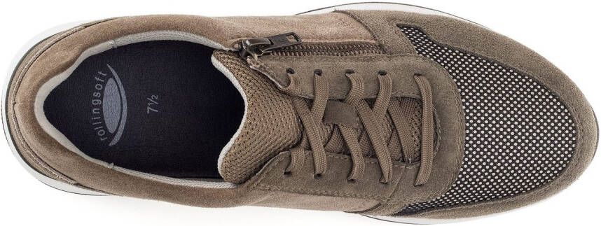 Gabor Rollingsoft Sneakers met sleehak vrijetijdsschoen lage schoen veterschoen met buitenrits g-breedte
