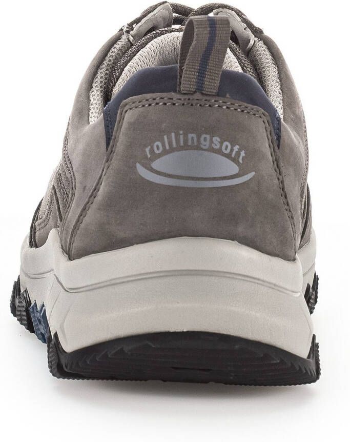 Gabor Rollingsoft Sneakers met sleehak vrijetijdsschoen lage schoen veterschoen met contraststiksels g-breedte