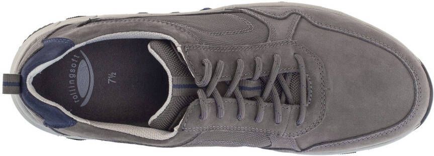 Gabor Rollingsoft Sneakers met sleehak vrijetijdsschoen lage schoen veterschoen met contraststiksels g-breedte