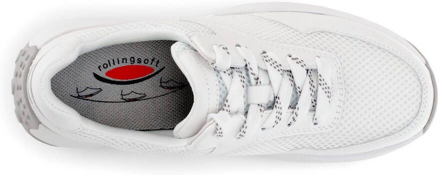 Gabor Rollingsoft Sneakers met sleehak vrijetijdsschoen lage schoen veterschoen met label op de hiel