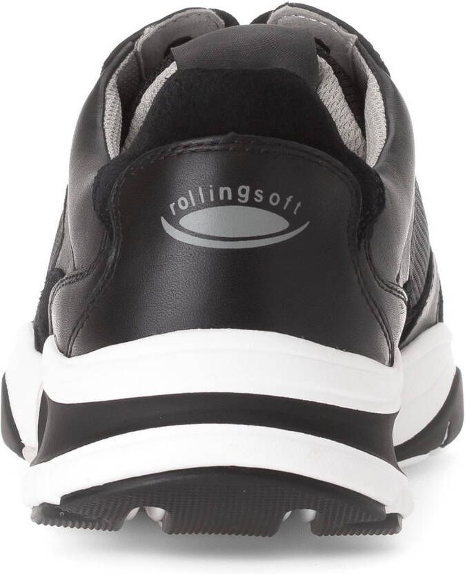 Gabor Rollingsoft Sneakers met sleehak vrijetijdsschoen lage schoen veterschoen met logo op de hiel g-breedte