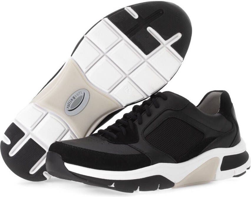 Gabor Rollingsoft Sneakers met sleehak vrijetijdsschoen lage schoen veterschoen met logo op de hiel g-breedte