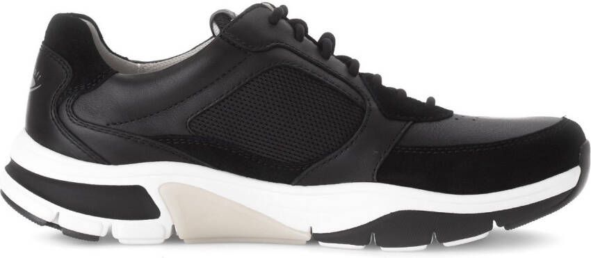 Gabor Rollingsoft Sneakers met sleehak vrijetijdsschoen lage schoen veterschoen met logo op de hiel g-breedte