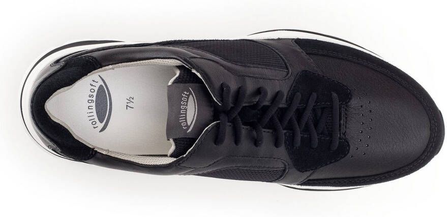 Gabor Rollingsoft Sneakers met sleehak vrijetijdsschoen lage schoen veterschoen met logo op de hiel g-breedte
