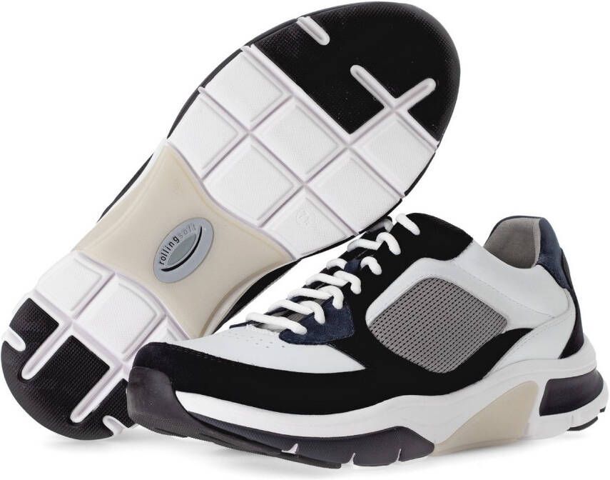 Gabor Rollingsoft Sneakers met sleehak vrijetijdsschoen lage schoen veterschoen met logo op de hiel g-breedte