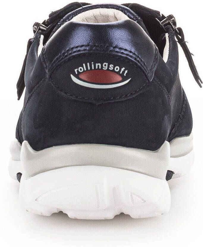 Gabor Rollingsoft Sneakers met sleehak vrijetijdsschoen lage schoen veterschoen met optifit verwisselbare inlegzool