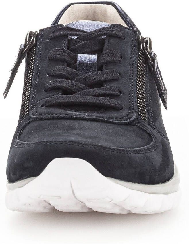 Gabor Rollingsoft Sneakers met sleehak vrijetijdsschoen lage schoen veterschoen met optifit verwisselbare inlegzool