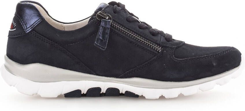 Gabor Rollingsoft Sneakers met sleehak vrijetijdsschoen lage schoen veterschoen met optifit verwisselbare inlegzool