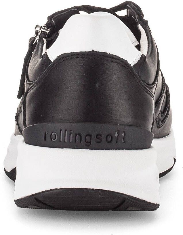 Gabor Rollingsoft Sneakers met sleehak vrijetijdsschoen lage schoen veterschoen met schachtversteviging