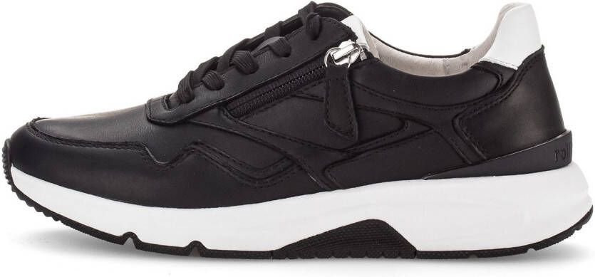 Gabor Rollingsoft Sneakers met sleehak vrijetijdsschoen lage schoen veterschoen met schachtversteviging