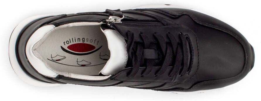 Gabor Rollingsoft Sneakers met sleehak vrijetijdsschoen lage schoen veterschoen met schachtversteviging