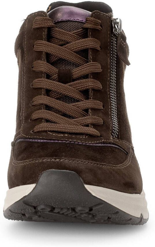 Gabor Rollingsoft Sneakers met sleehak vrijetijdsschoen veterschoen veterschoenen met uitneembare binnenzool
