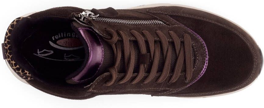 Gabor Rollingsoft Sneakers met sleehak vrijetijdsschoen veterschoen veterschoenen met uitneembare binnenzool