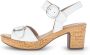 Gabor Comfortabele Leren Hoge Hak Sandalen White Dames - Thumbnail 12