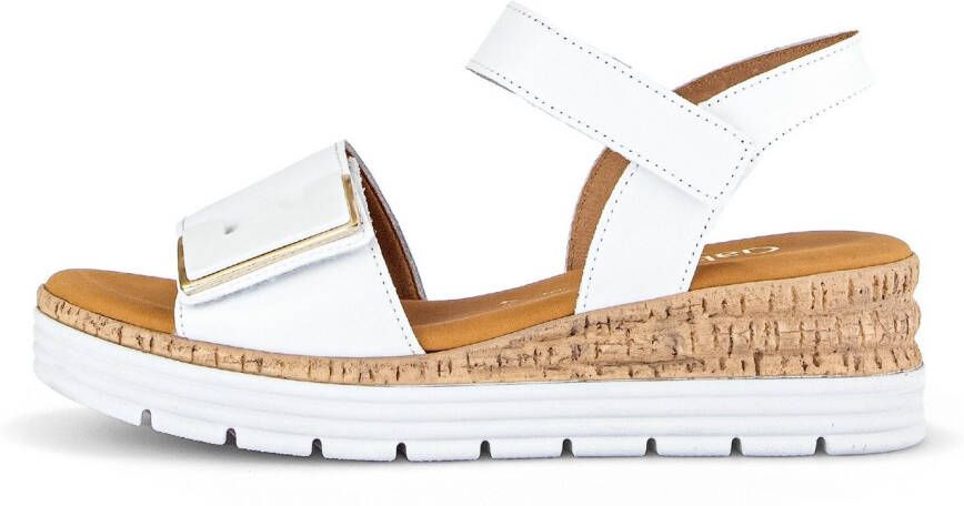Gabor Sandaaltjes Genua sleehak zomerschoen sandalen met klittenbandsluitingen breedte g