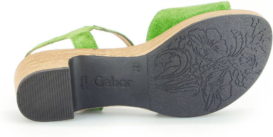 Gabor Sandaaltjes Kreta blokhak zomerschoen bandensandaal met glitterprint breedte g