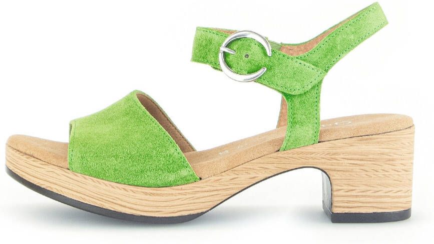 Gabor Sandaaltjes Kreta blokhak zomerschoen bandensandaal met glitterprint breedte g