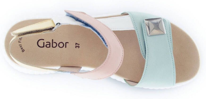 Gabor Sleehaksandaaltjes bandjessandaal comfortabele schoen zomerschoen met mooie sierknop