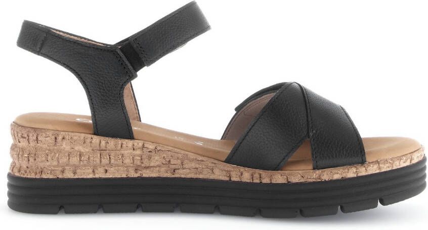 Gabor Sleehaksandaaltjes Genua riemchensandaal comfort-schoen zomerschoen stretchinzet breedte g