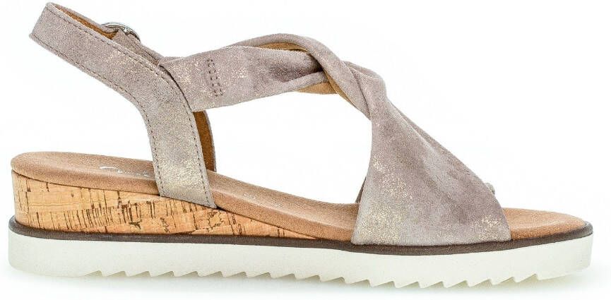 Gabor Sleehaksandaaltjes Genua zomerschoen sandaal sleehak met metallic-effect