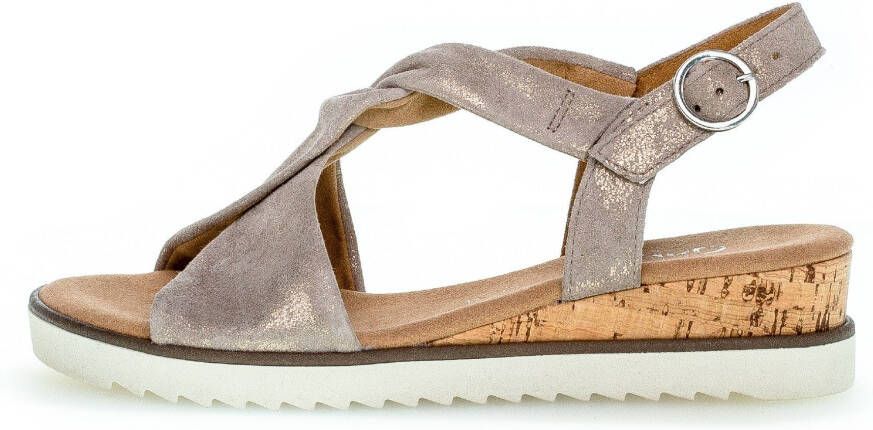 Gabor Sleehaksandaaltjes Genua zomerschoen sandaal sleehak met metallic-effect