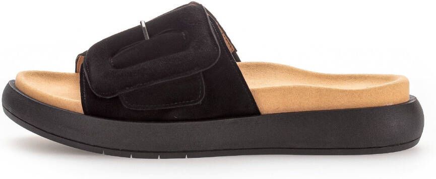 Gabor Slippers plateau zomerschoen slippers met grote decoratieve gesp