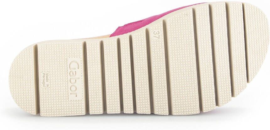 Gabor Slippers plateau zomerschoen slippers met sierparels aan de decoratieve gesp