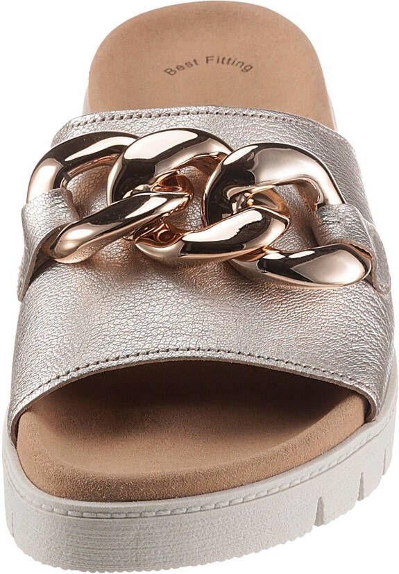 Gabor Slippers platform summer shoe slippers in metallic look