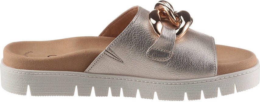 Gabor Slippers platform summer shoe slippers in metallic look
